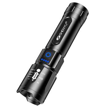 LED фенер с ръчен генератор, 30W, алуминиева сплав, 26650 литиева батерия, презареждаем, обхват до 500 m