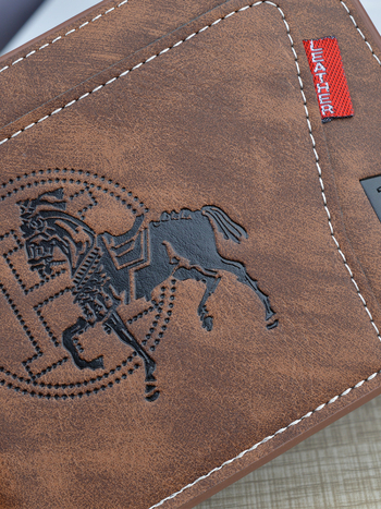 Muški novčanik od PU kože, uzorak životinja, ultra lagan, poliesterska podstava, zimsko izdanje 2024