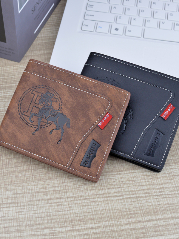 Muški novčanik od PU kože, uzorak životinja, ultra lagan, poliesterska podstava, zimsko izdanje 2024