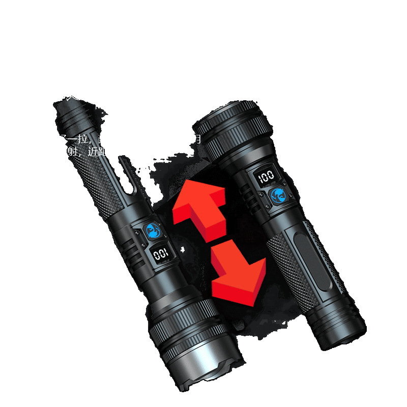 Фенер с ултраяр зум светлина, LED чип Clowicsr, LED тип LED, напрежение ≤36V, алуминиев корпус