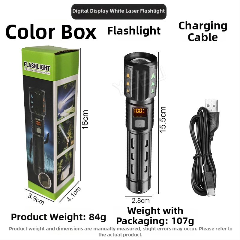 LED фенерче за къмпинг с телескопичен зум, 10W, 1200mAh, ръчно задвижване