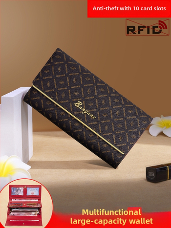 Portofel femei cu fermoar lung, PVC, model geometric, Ban yano, căptușeală poliester, rezistent la uzură și antifurt.