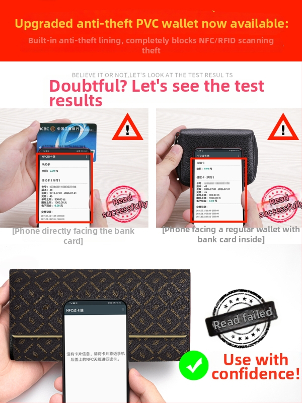 Portofel femei cu fermoar lung, PVC, model geometric, Ban yano, căptușeală poliester, rezistent la uzură și antifurt.