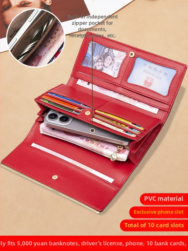 Portofel femei cu fermoar lung, PVC, model geometric, Ban yano, căptușeală poliester, rezistent la uzură și antifurt.