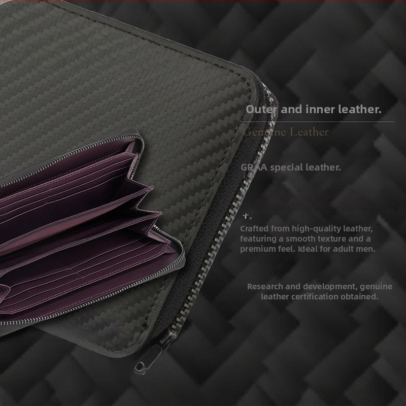 Muški novčanik sa zatvaračem, uzorak ugljena, YKK zatvarač, horizontalni kvadratni oblik, pretinci za novac, kartice i kovance