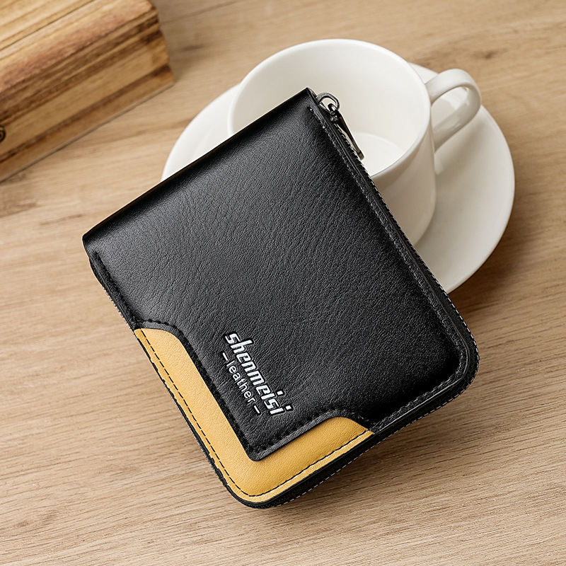 Muški novčanik od PU s patentnim zatvaračem, velika kapaciteta, retro stil, proširiva kapsa za novac, kratki lanac, svakodnevna uporaba