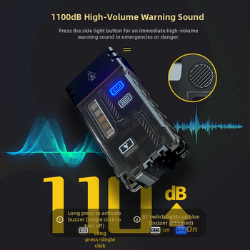 Външен презареждаем алармен фенер против вълци — мини многофункционален ключодържател с LED светлина (Марка Ruigu; LED; Батерия 150; Зареждане; Ръчно захранване)