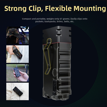 Външен презареждаем алармен фенер против вълци — мини многофункционален ключодържател с LED светлина (Марка Ruigu; LED; Батерия 150; Зареждане; Ръчно захранване)