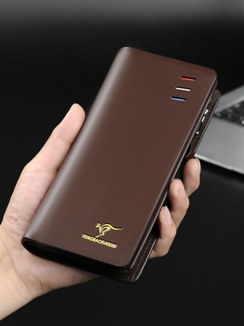 Muški dugački novčanik sa zatvaračem, gradski minimalistički dizajn, PU koža, jednobojni uzorak, više pretinaca za kartice, brend Fengbaodaishu