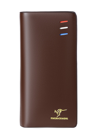 Muški dugački novčanik sa zatvaračem, gradski minimalistički dizajn, PU koža, jednobojni uzorak, više pretinaca za kartice, brend Fengbaodaishu