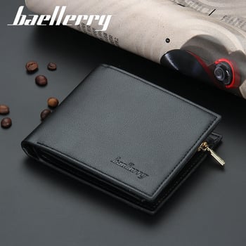 Baellerry férfi rövid pénztárca, koreai stílusú, többkártyás, háromoldalas dizájn zipzárral érmeinek rekeszével (PU bőr, modell D1106)