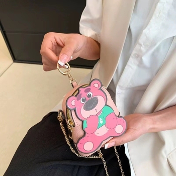 Mini PU crossbody torba — svježi i slatki stil; mala kvadratna torba; ovalni oblik; zatvaranje na zip