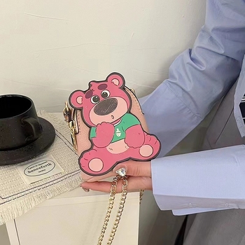 Mini PU crossbody torba — svježi i slatki stil; mala kvadratna torba; ovalni oblik; zatvaranje na zip