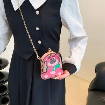 Mini PU crossbody torba — svježi i slatki stil; mala kvadratna torba; ovalni oblik; zatvaranje na zip