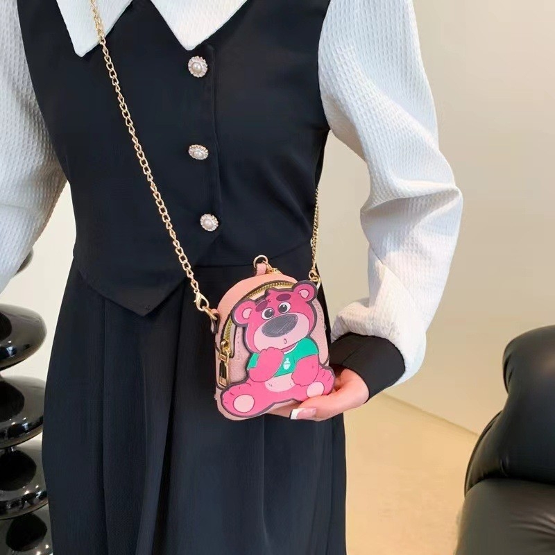 Mini PU crossbody torba — svježi i slatki stil; mala kvadratna torba; ovalni oblik; zatvaranje na zip