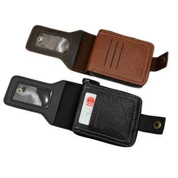 Férfi pénztárca cipzárral, PU anyag, ultra könnyű, lélegző, kopásálló, európai–amerikai retró stílus