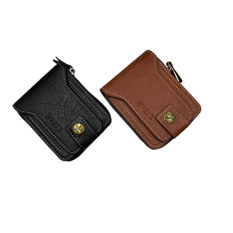 Férfi pénztárca cipzárral, PU anyag, ultra könnyű, lélegző, kopásálló, európai–amerikai retró stílus