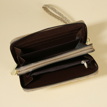 Portofel dama lung cu imprimeu litere, material PU, căptușeală poliester, stil urban simplu, greutate 0,25 kg