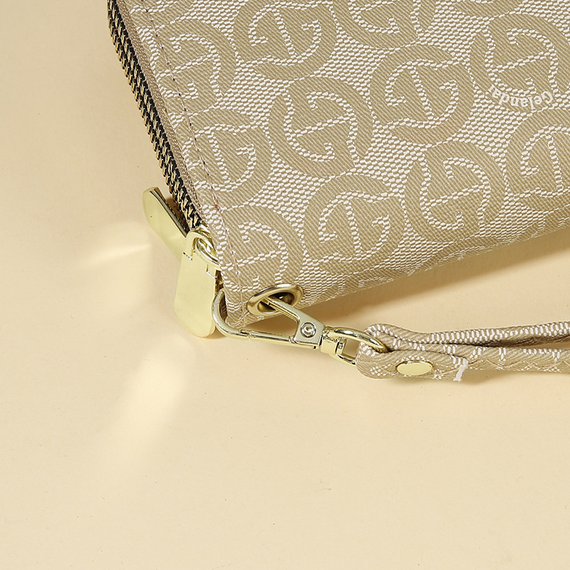 Portofel dama lung cu imprimeu litere, material PU, căptușeală poliester, stil urban simplu, greutate 0,25 kg