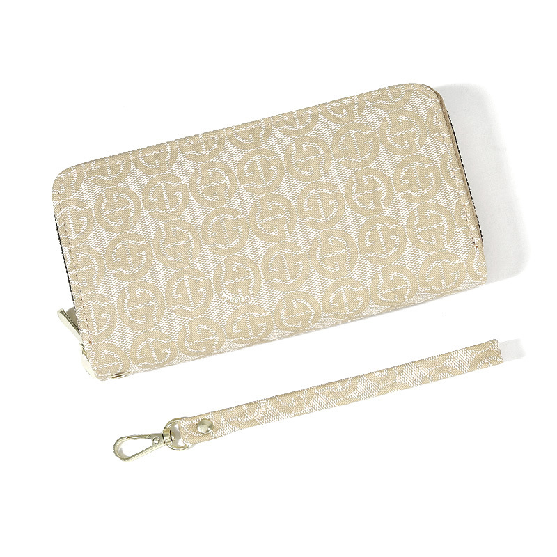 Portofel dama lung cu imprimeu litere, material PU, căptușeală poliester, stil urban simplu, greutate 0,25 kg