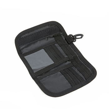 Välitaktikaline rahakott kolmekordsete kaartide sektsioonide, võtme konksu ja ID hoidiku ning polüester