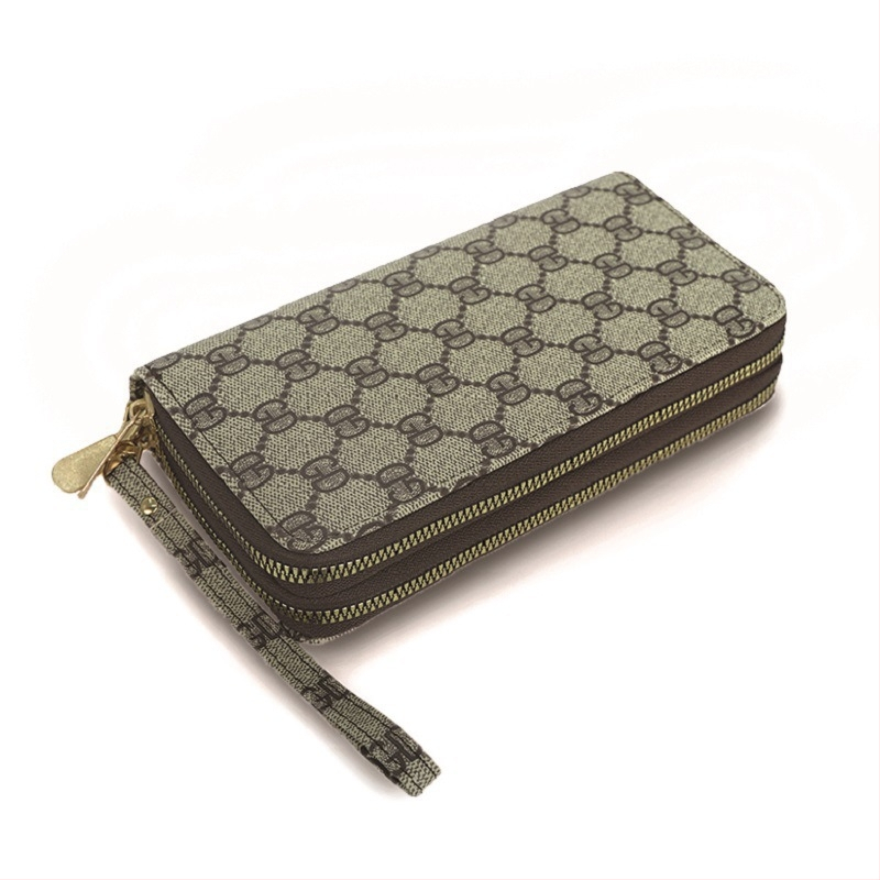 Naiste pikk multifunktsionaalne klutchrahakott vintage lillemustriga, PU materjal, topelt tõmblukk, vertikaalne ruutu kujuline kuju, kanvas vooder.