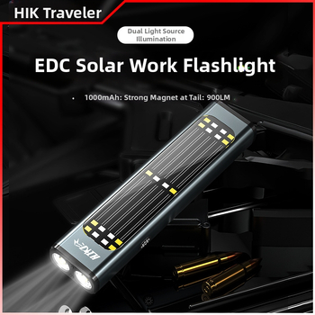 LED фенер от алуминиева сплав, преносима работна лампа, 10W, 1000mAh, соларно зареждане, магнитно закрепване, обхват ≥500m