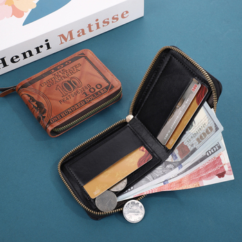 Férfi pénztárca amerikai dolláros nyomATTal, ultra-könnyű érmetáska, betűs minta, PU bőr, 2025 tavaszi kiadás