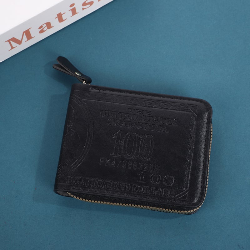 Férfi pénztárca amerikai dolláros nyomATTal, ultra-könnyű érmetáska, betűs minta, PU bőr, 2025 tavaszi kiadás