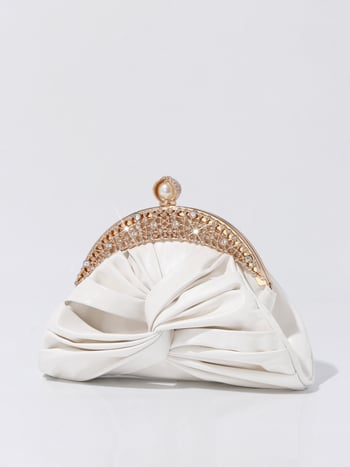 Dumpling-stil PU crossbody torba s kristalima, lančani remen i zatvarač