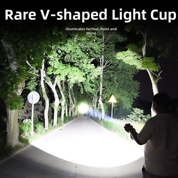 Фенер от неръждаема стомана LED, 40W, презареждаем, ръчно зареждане, обхват до 500 м, капацитет на батерията 4800mAh