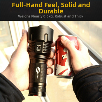 Презареждащ LED фенер SHENYU God Fish, алуминиева сплав, 10-30 W, 26650 батерия, обхват 200-500 m, 360° въртене