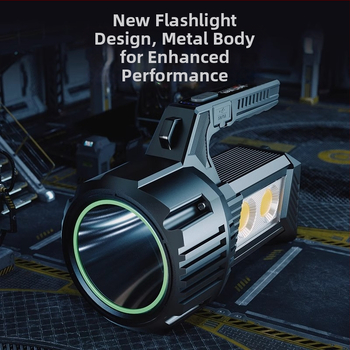 Walson D400 преносим търсещ прожектор LED, алуминиева сплав, капацитет на батерията 2000, 20W, обхват 100–200 м