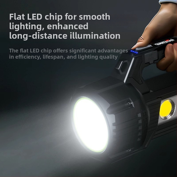 Walson D400 преносим търсещ прожектор LED, алуминиева сплав, капацитет на батерията 2000, 20W, обхват 100–200 м