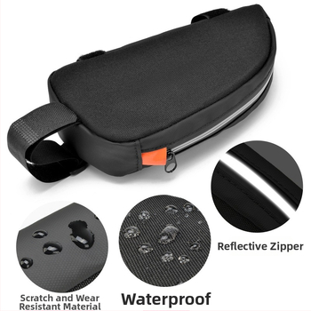 Elülső váztáska kerékpárhoz, vízálló, vászon anyag, 1 L kapacitás