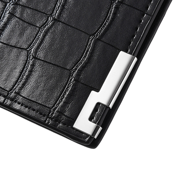 Férfi hosszú pénztárca cipzárral, PU bőr, krokodil mintával, több kártyatartóval, ultrakönnyű és vízálló