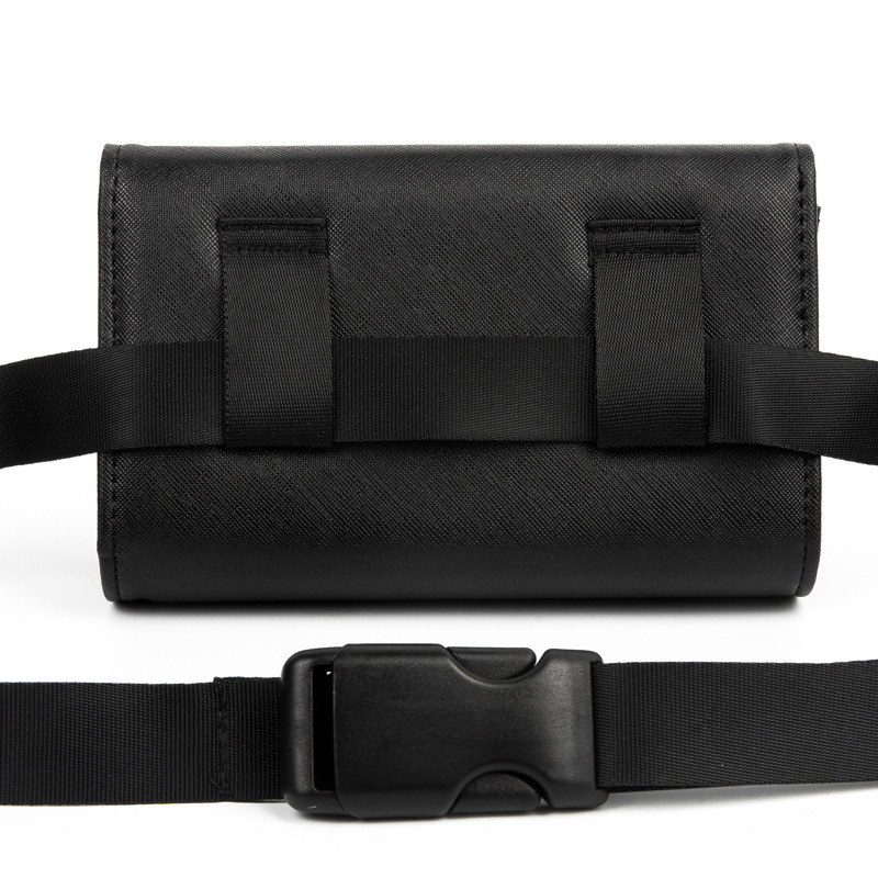 DWQID Geantă talie din PU pentru afaceri cu capac, închidere magnetică, construcție rigidă, căptușeală poliester, compartiment intern