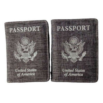 Калъф за паспорт от Oxford плат, геометричен модел, дишаща подплата, унисекс