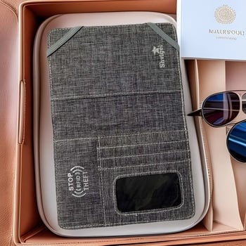 Калъф за паспорт от Oxford плат, геометричен модел, дишаща подплата, унисекс