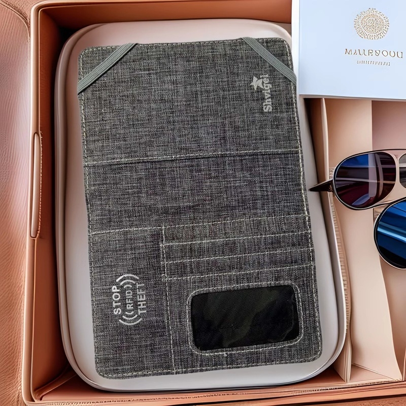 Калъф за паспорт от Oxford плат, геометричен модел, дишаща подплата, унисекс