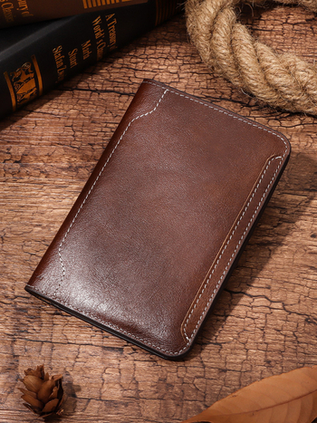 Kožni etui za putovnicu – prava koža, gornji sloj bikove kože, 1 presav, poliester podstava