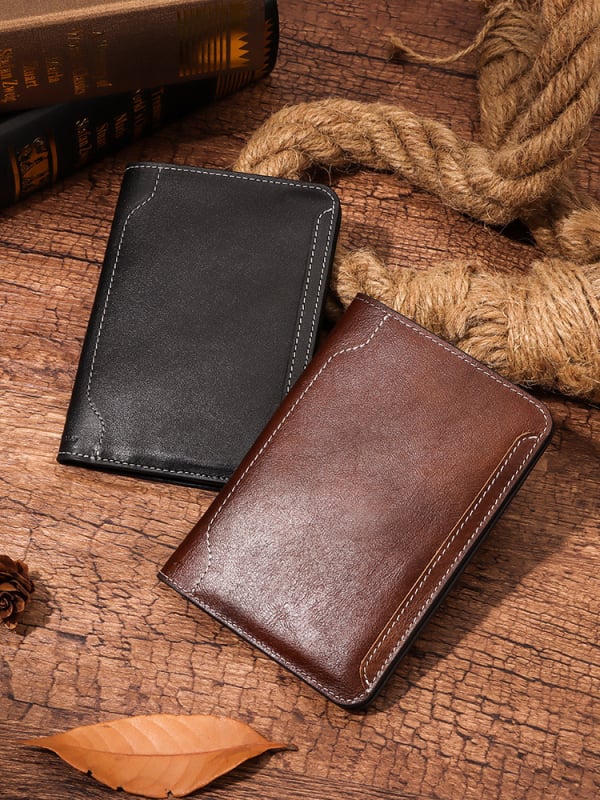 Kožni etui za putovnicu – prava koža, gornji sloj bikove kože, 1 presav, poliester podstava