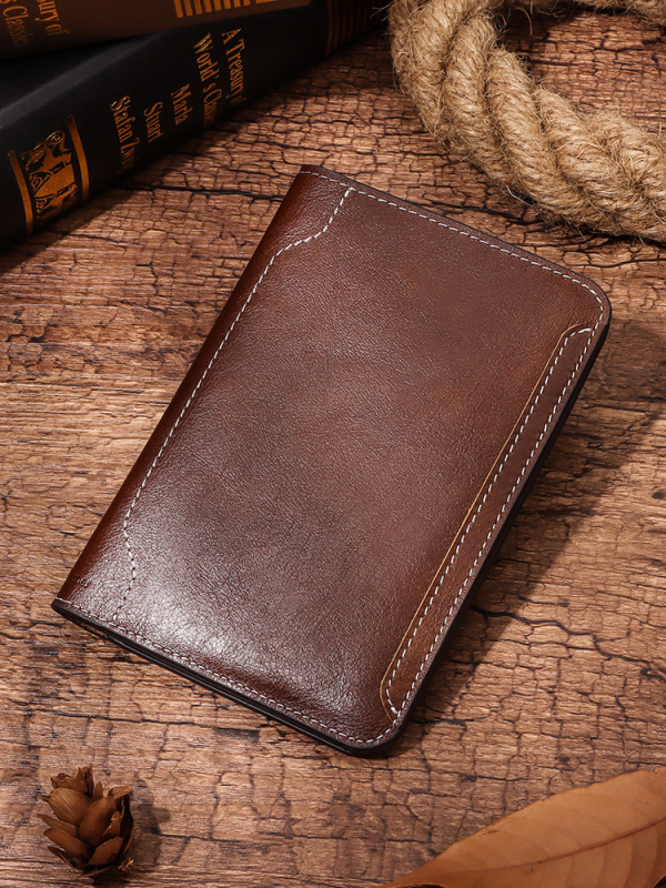 Kožni etui za putovnicu – prava koža, gornji sloj bikove kože, 1 presav, poliester podstava