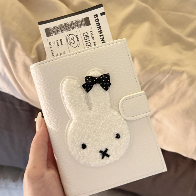 Kožni držač putovnice s dizajnom Miffy Rabbit, PU držač kartica, organizator putnih karata i višefunkcionalno skladištenje