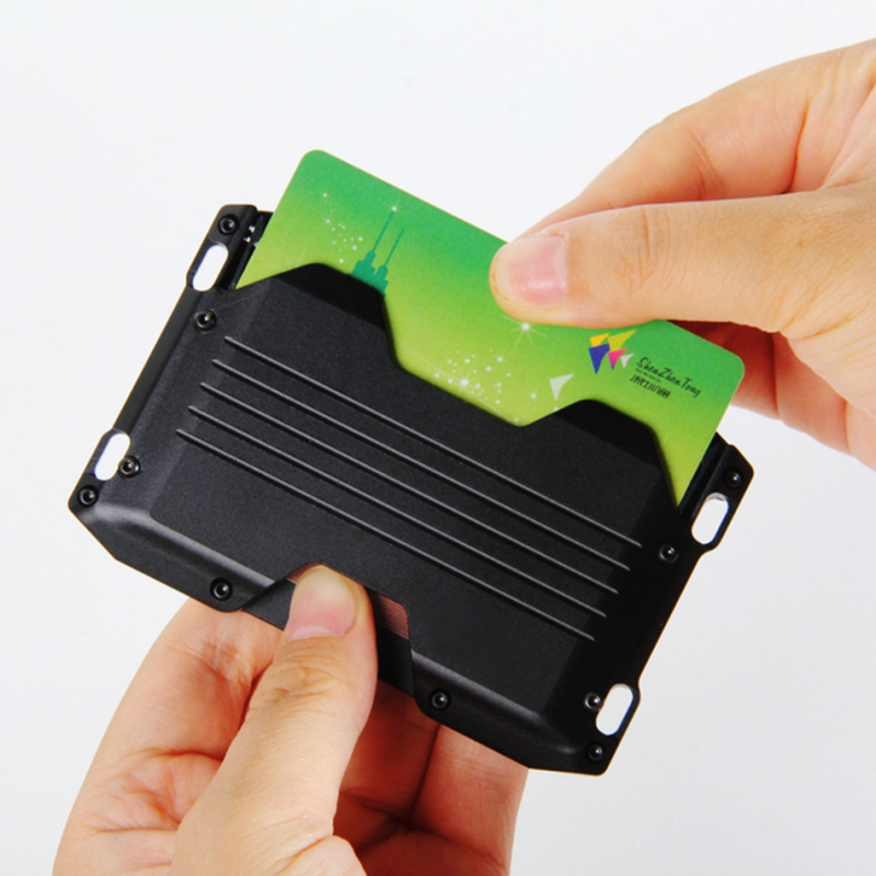 Aluminijska RFID futrola za kartice, vodootporna, s jednim preklopom, unisex, podstava od aluminijske legure