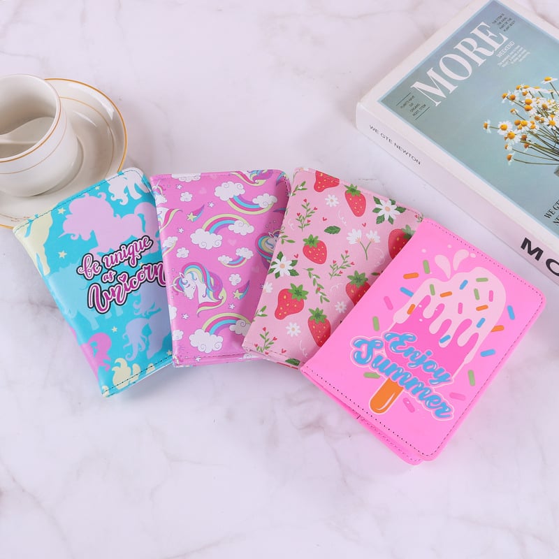 Държател за паспорт, PU материал и PU подплата, едноцветен модел, унисекс, стил: свеж и сладък.