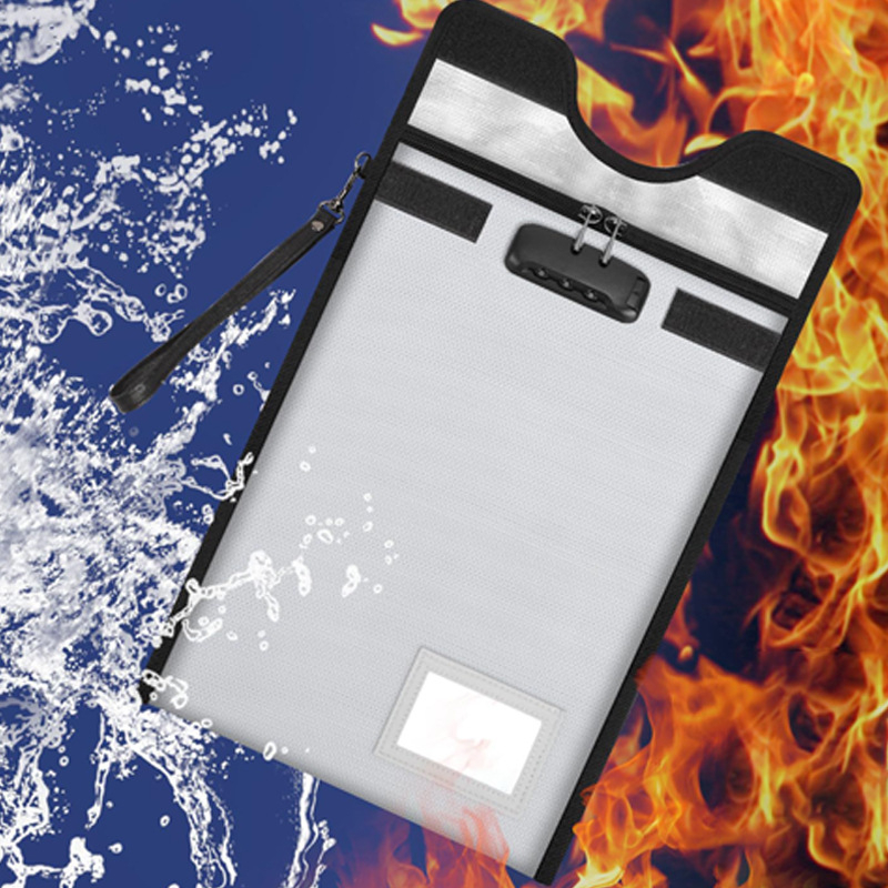 Τσάντα εγγράφων, ανθεκτική στη φωτιά και στο νερό, από σιλικόνη συνθετικό ύφασμα, κλείσιμο με φερμουάρ, απλός σχεδιασμός — Xinjie