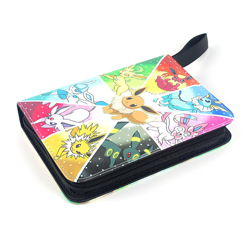 Pokémon kartični album s PU kožom i zatvaračem – anime uzorak, unisex, Xiangrui, proljeće 2025, vodootporan, izuzetno lagan