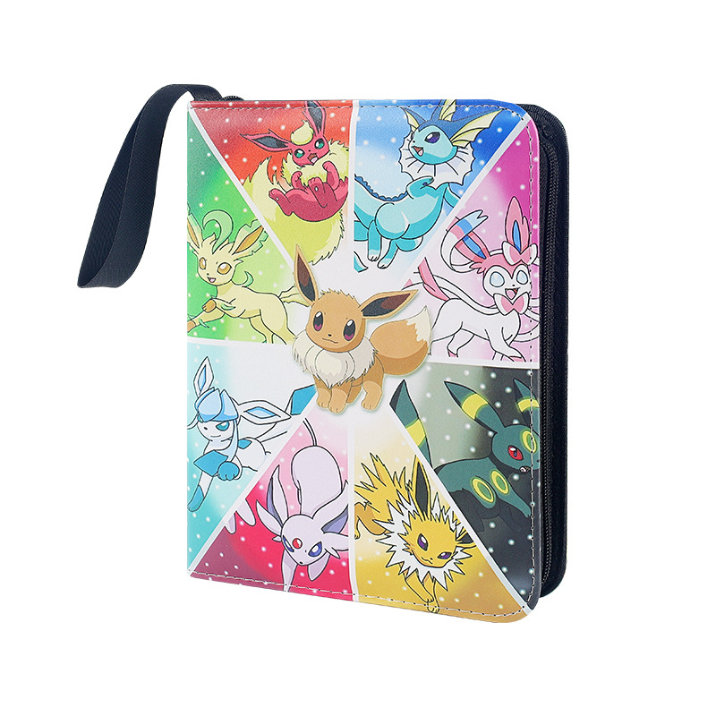 Pokémon kartični album s PU kožom i zatvaračem – anime uzorak, unisex, Xiangrui, proljeće 2025, vodootporan, izuzetno lagan