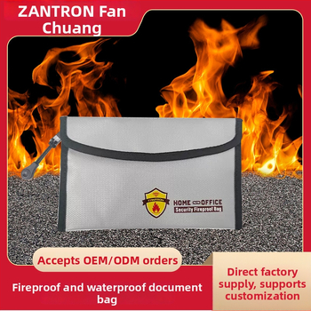 Power bank laikymo krepšys – liepsnai atsparus ir atsparus vandeniui, su užtrauktuku, stačiakampio formos, iš stiklo pluošto